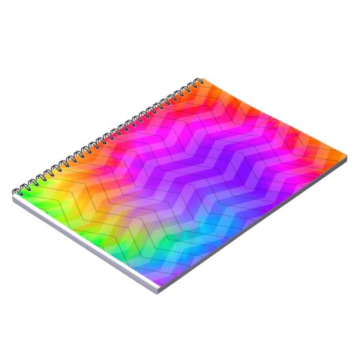 Neon Rainbow Tie Dye Herringbone Notitieboek (Linkerzijde)