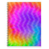 Neon Rainbow Tie Dye Herringbone Notitieboek (Voorkant)