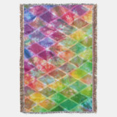 Neon Rainbow tie Dye Waterverf Harlequin Deken (Voorkant Verticaal)