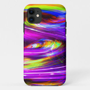Neon Rainbow Tornado Waves of Multicolor Paars Case-Mate iPhone Case