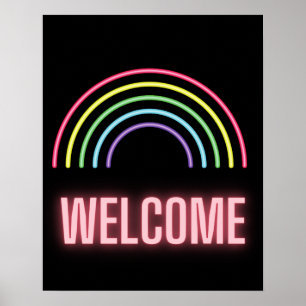 Neon Rainbow - Welkomstteken Poster