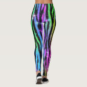 Neon Rainbow Zebra 90s Nostalgie Leggings (Achterkant)
