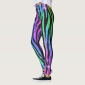 Neon Rainbow Zebra 90s Nostalgie Leggings (Links)