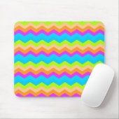 Neon Rainbow Zigzag Muismat (Met muis)