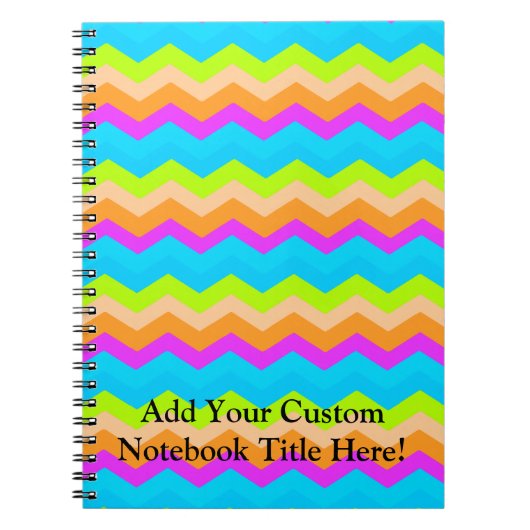 Neon Rainbow Zigzag Notitieboek (Voorkant)