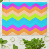 Neon Rainbow Zigzag Theedoek (Gevouwen)