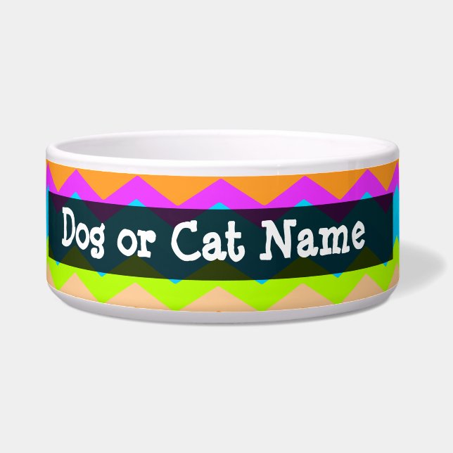 Neon Rainbow Zigzag Voerbakje (Links)