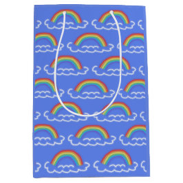 Neon Rainbows Gift Bag (Denim Blue) Medium Cadeauzakje