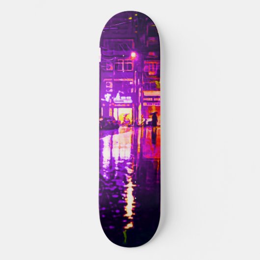 Neon Rainey Street Skateboard Deck (Voorkant)