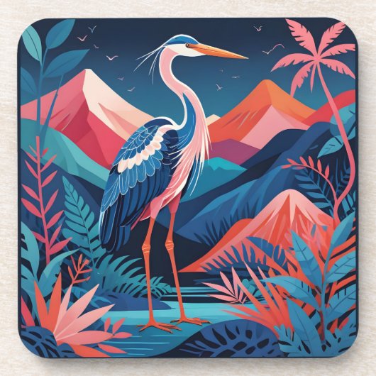neon rand reiger coaster bier onderzetter (Voorkant)