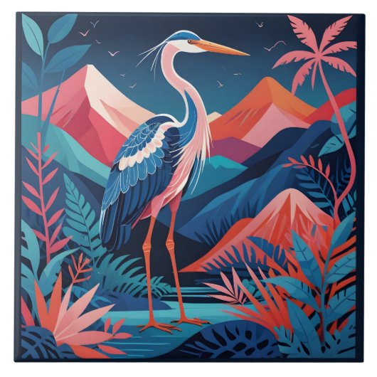 neon rand reiger tegel tegeltje (Voorkant)