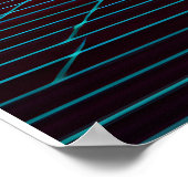 Neon Raster Palm Zonsondergang Poster (Hoek)