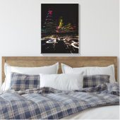 Neon Raster 's Nachts Canvas Afdruk (Insitu (Slaapkamer))