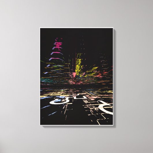 Neon Raster 's Nachts Canvas Afdruk (Voorkant)