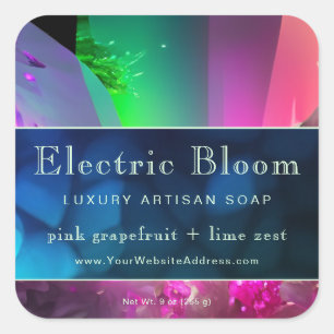 Neon Rave-geïnspireerde Crystal Artisan Product La Vierkante Sticker