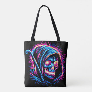 Neon Reaper Glow - Skull Bag Tote Bag