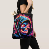 Neon Reaper Glow - Skull Bag Tote Bag (Dichtbij)