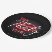 Neon Red Dertigste Verjaardagsfeestje Papieren Bordje (Gekanteld)