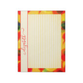 Neon Red en Yellow Abstracte Waterverf Notitieblok (Linkerzijde)