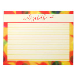 Neon Red en Yellow Abstracte Waterverf Notitieblok
