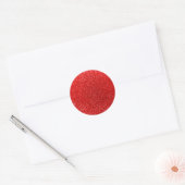 Neon red glitter ronde sticker (Envelop)