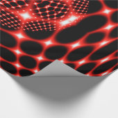 Neon red glob fractal cadeaupapier (Hoek)