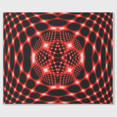 Neon red glob fractal cadeaupapier (Vlak)