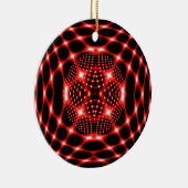 Neon red glob fractal keramisch ornament (Rechts)