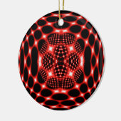 Neon red glob fractal keramisch ornament (Links)