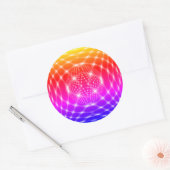 Neon red glob fractal ronde sticker (Envelop)