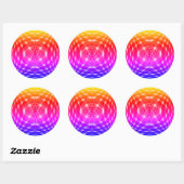 Neon red glob fractal ronde sticker (Vel)
