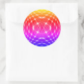 Neon red glob fractal ronde sticker (Tas)