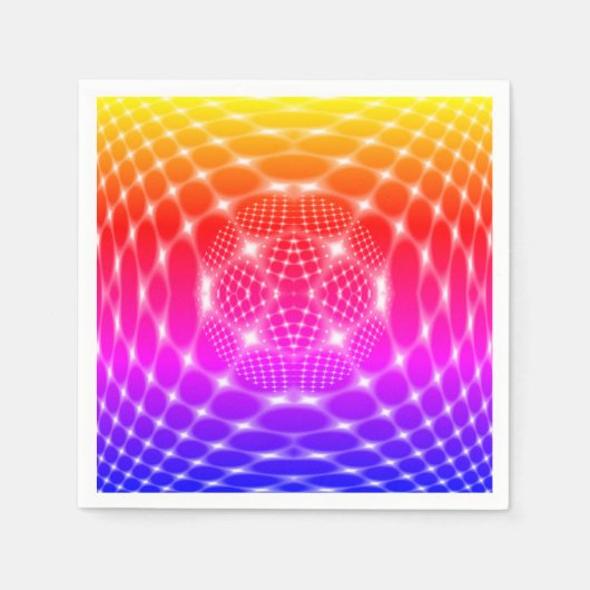 Neon red glob fractal servetten (Voorkant)