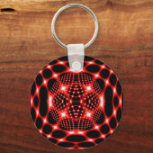 Neon red glob fractal sleutelhanger (Voorkant)