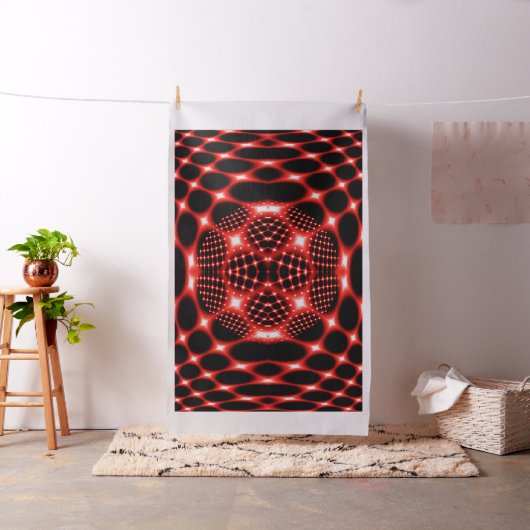 Neon red glob fractal stof (Voorbeeld)