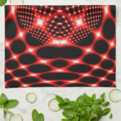 Neon red glob fractal theedoek (Gevouwen)