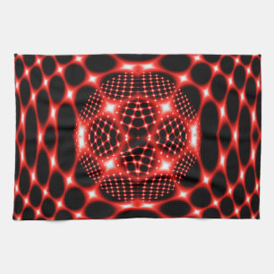 Neon red glob fractal theedoek