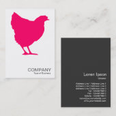 Neon Red Hen Symbool 02 - wit Visitekaartje (Voorkant / Achterkant)