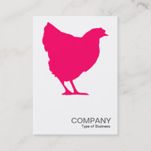Neon Red Hen-symbool - wit (Eggshell) Visitekaartje