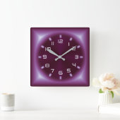 Neon red modern vierkante klok (Huis)