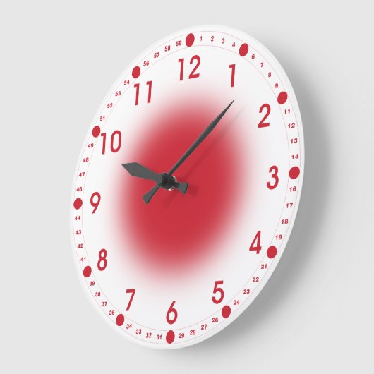 Neon Red on White Grote Klok (Hoek)