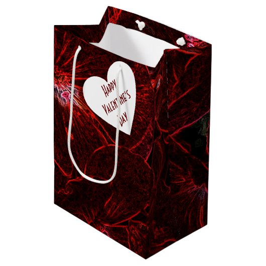 Neon Red Violas Medium Cadeauzakje (Voorkant Gekanteld)