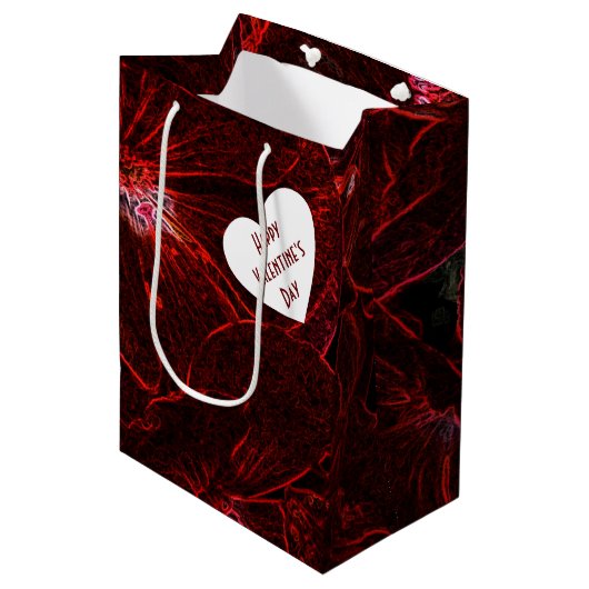 Neon Red Violas Medium Gift Bag Medium Cadeauzakje (Voorkant Gekanteld)