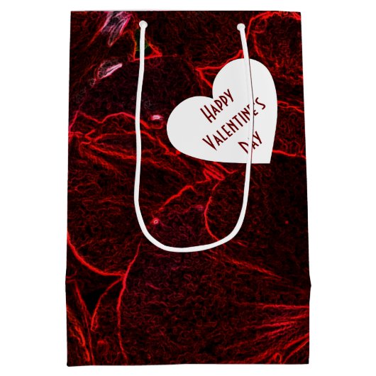 Neon Red Violas Medium Gift Bag Medium Cadeauzakje (Achterkant)