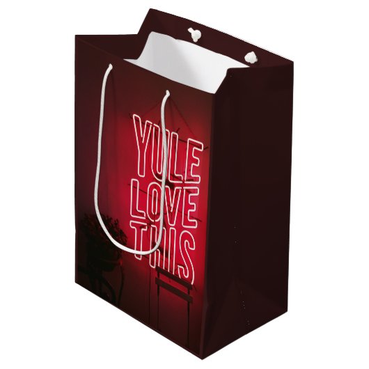 Neon Red Yule houdt van dit Medium Cadeauzakje (Voorkant Gekanteld)