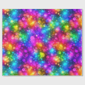 Neon Regenboog Bokeh Lichten Abstract Cadeaupapier (Vlak)