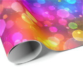 Neon Regenboog Bokeh Lichten Abstract Cadeaupapier (Rol Hoek)