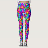 Neon Regenboog Bokeh Lichten Abstract Leggings (Voorkant)