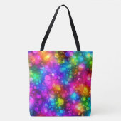Neon Regenboog Bokeh Lichten Abstract Tote Bag (Voorkant)