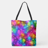 Neon Regenboog Bokeh Lichten Abstract Tote Bag (Achterkant)